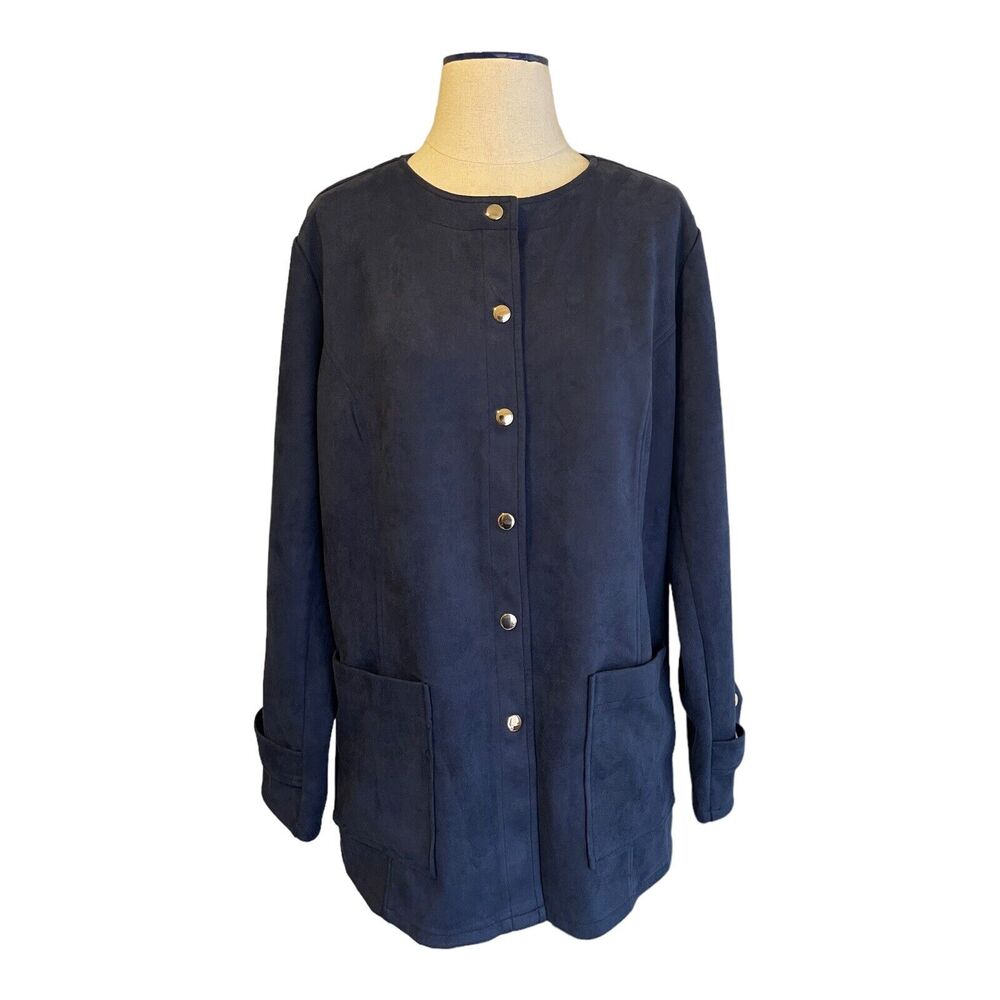 Bob Mackie Wearable Art Navy Jacket Size Xl - image 1